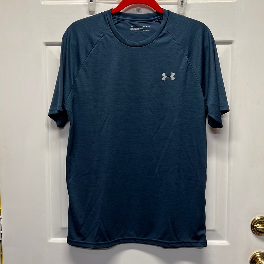 Under Armour Loose Heatgear Men's Short Sleeve Shirt M Heather Blue